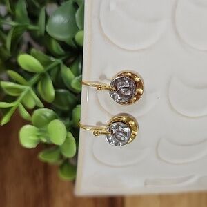 TWO-TONE TINY HAMMERED DANGLES